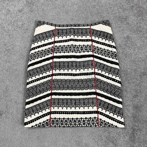 Anthropologie Tabitha Women’s Size 0 Geometric Black White Mini Skirt Zipper